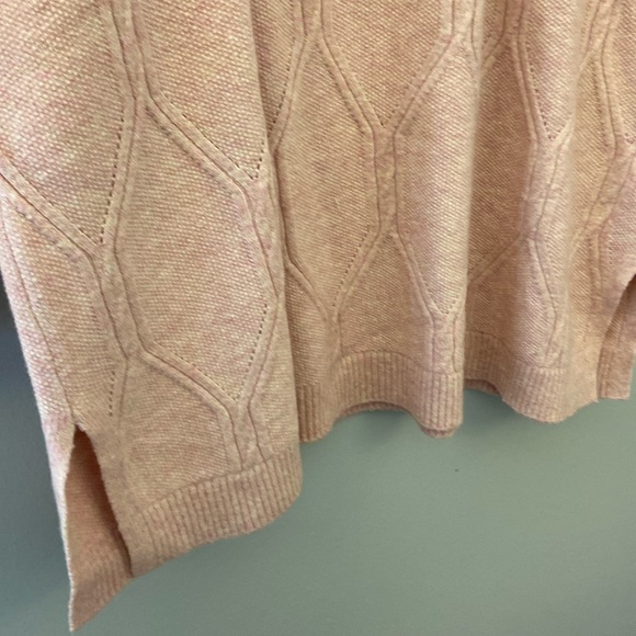 💜J.Jill  Heathered Pink Perfect Cabled Crew-Neck Tunic length Sweater size large - Picture 5 of 10
